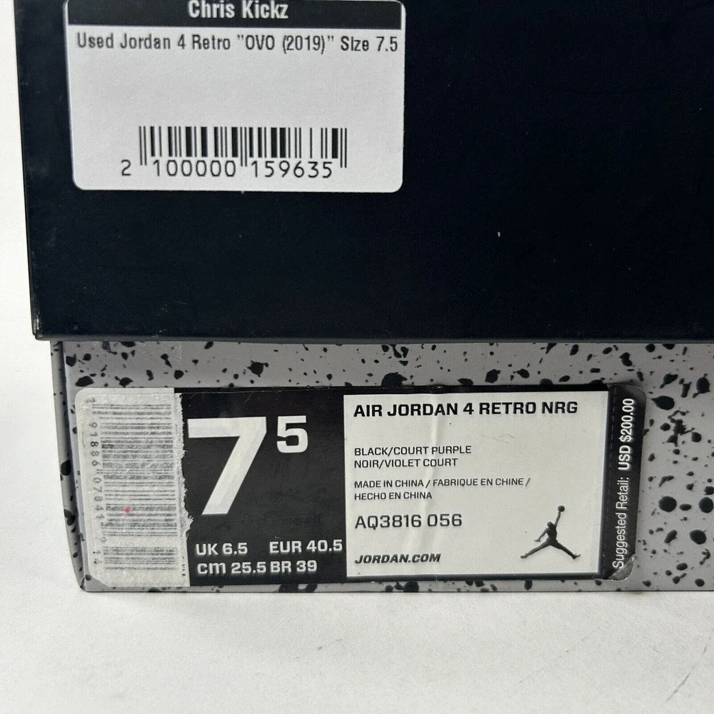 Nike Shoes Air Jordan 4 Retro NRG “Raptors OVO/Drake Signature” 2024 - Picture 8 of 12